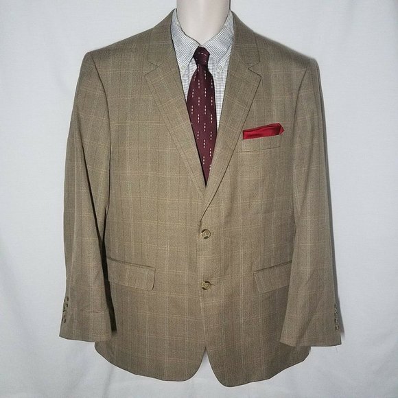 Andrew Fezza Light Brown Windowpane Blazer - Picture 2 of 10